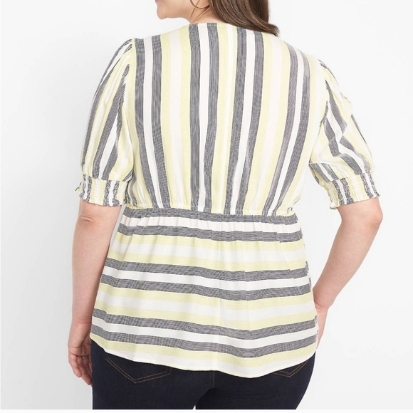 Lane Bryant Short Sleeve Striped Blouse - Picture 9 of 9